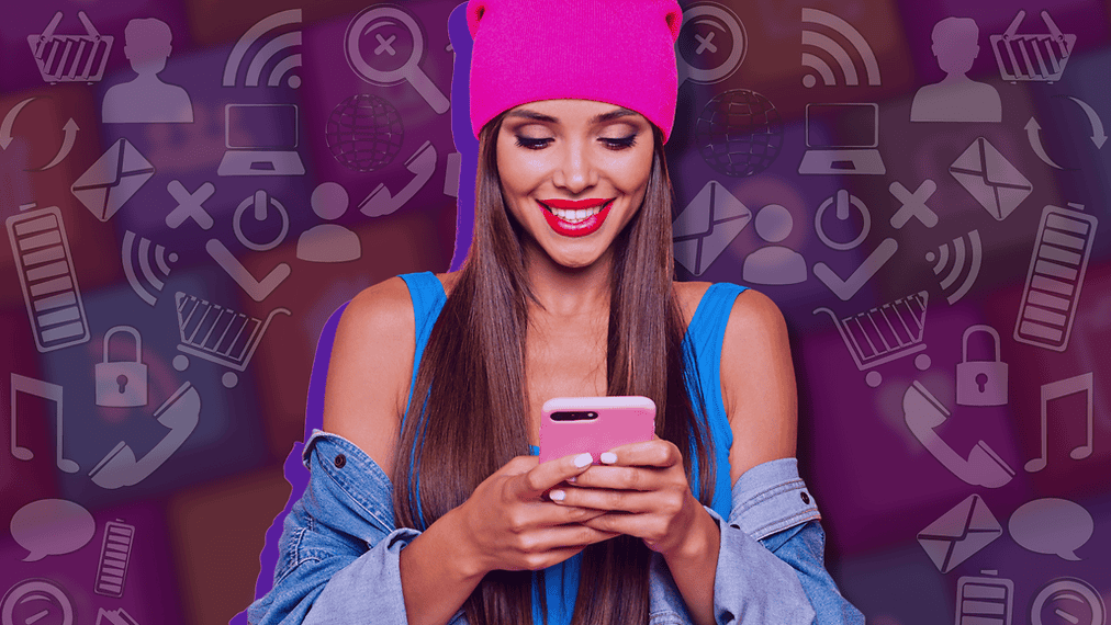 Woman with likes and followers