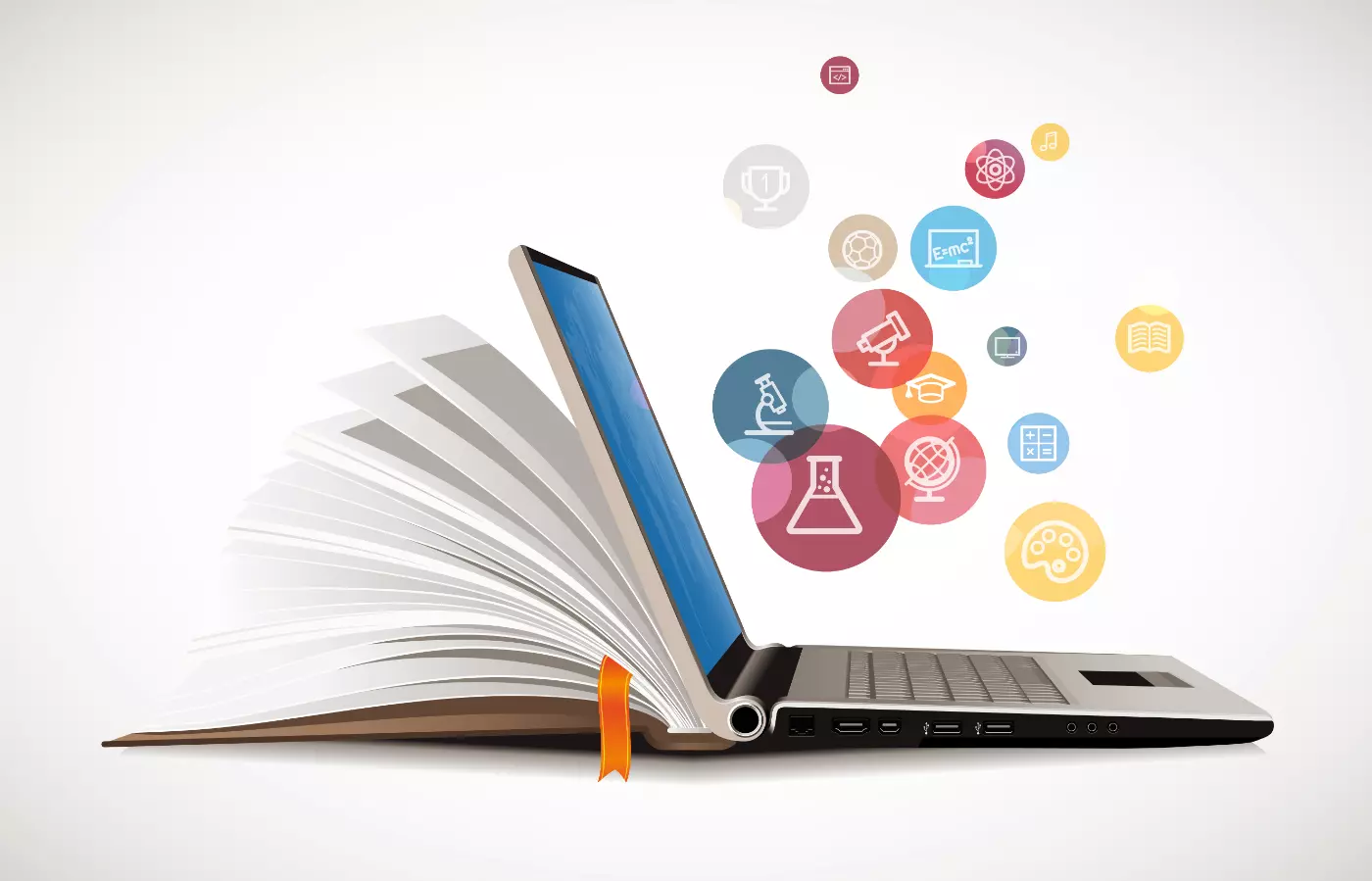 Book and laptop
