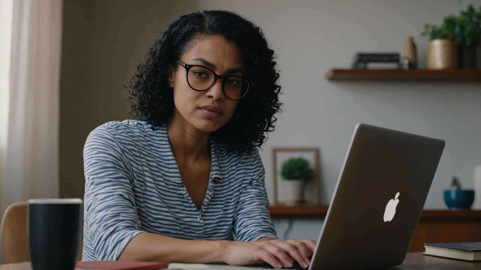 Woman learning from online courses