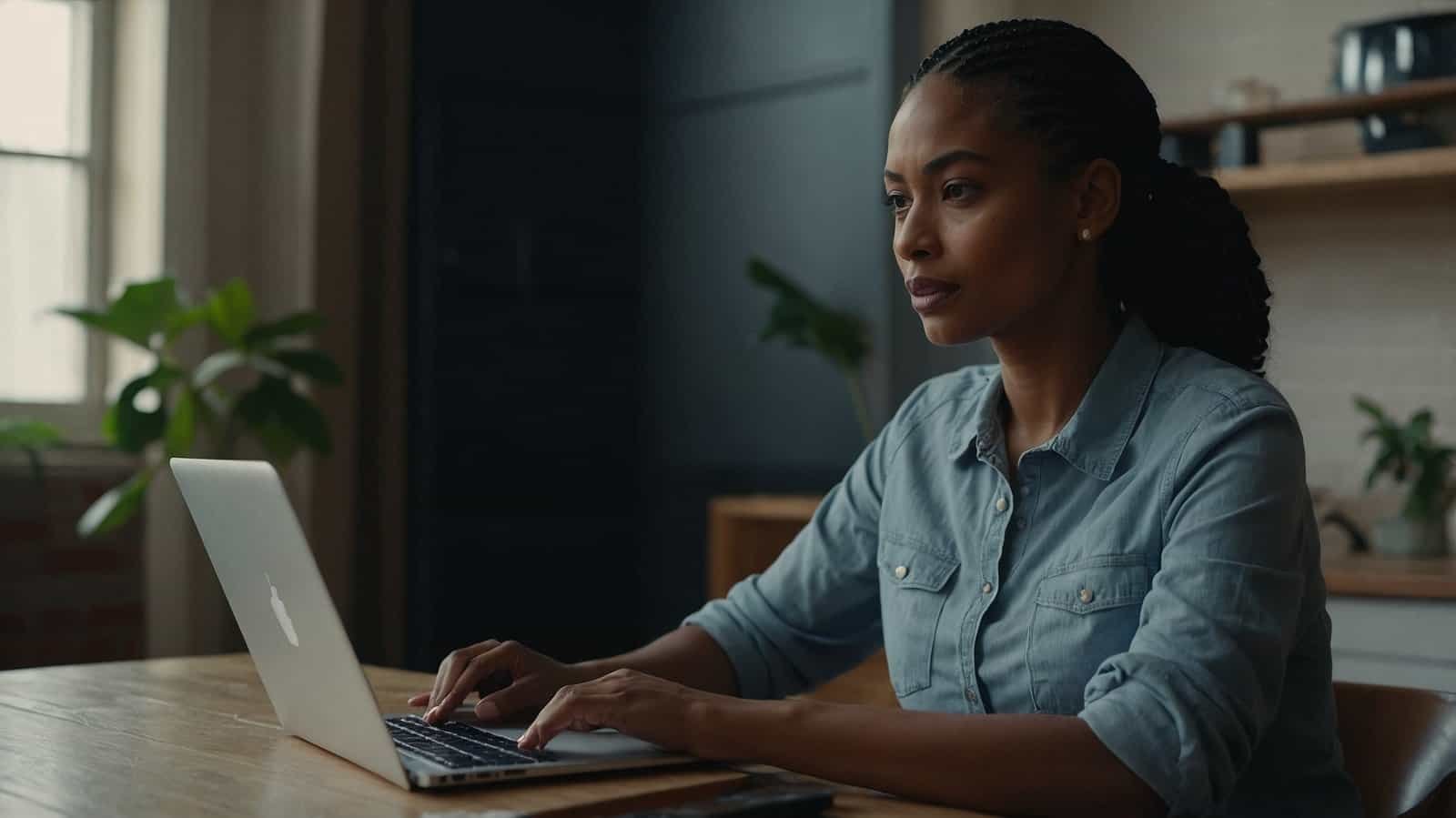Woman learning from online courses