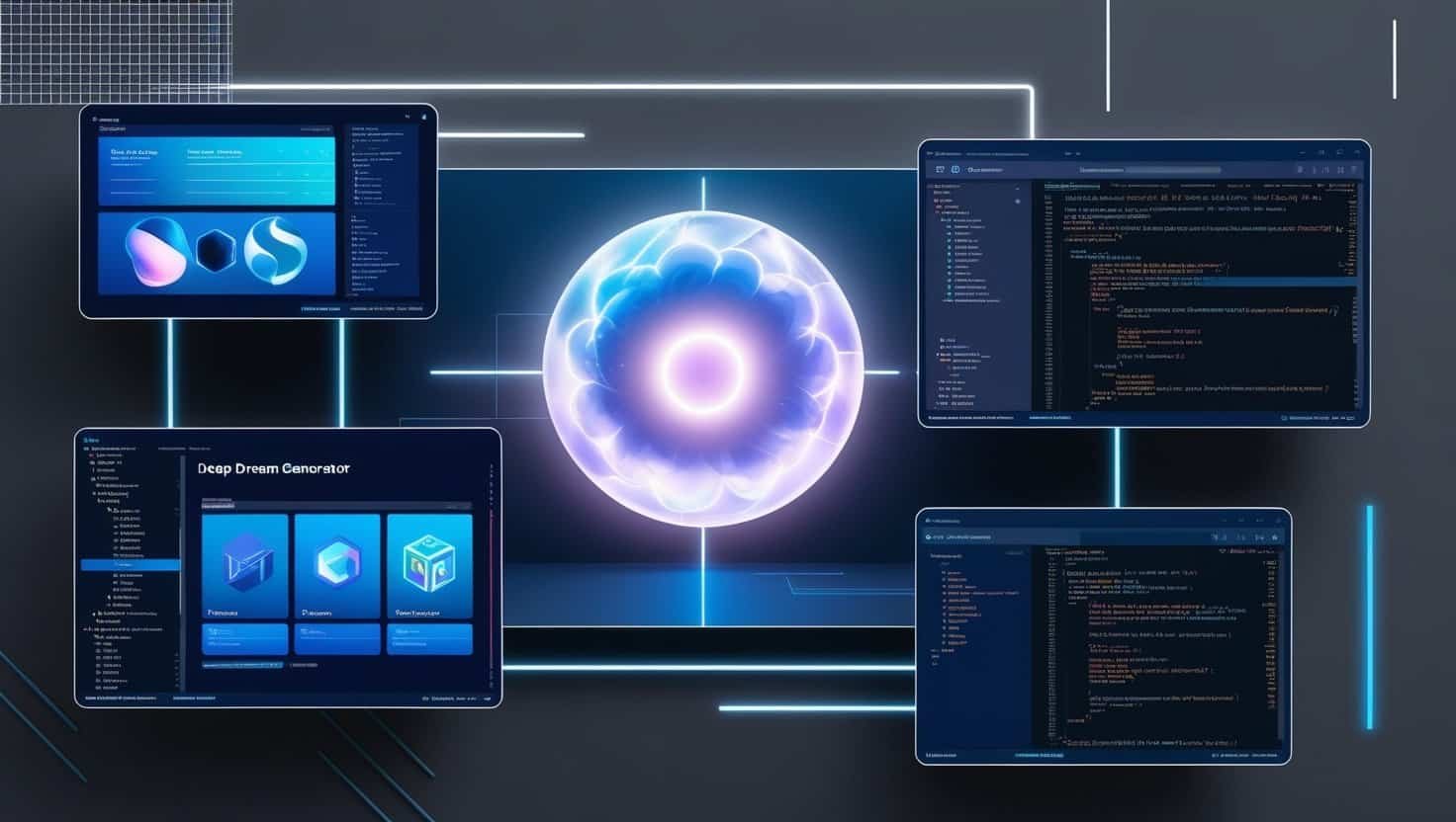 Computer screens with coding