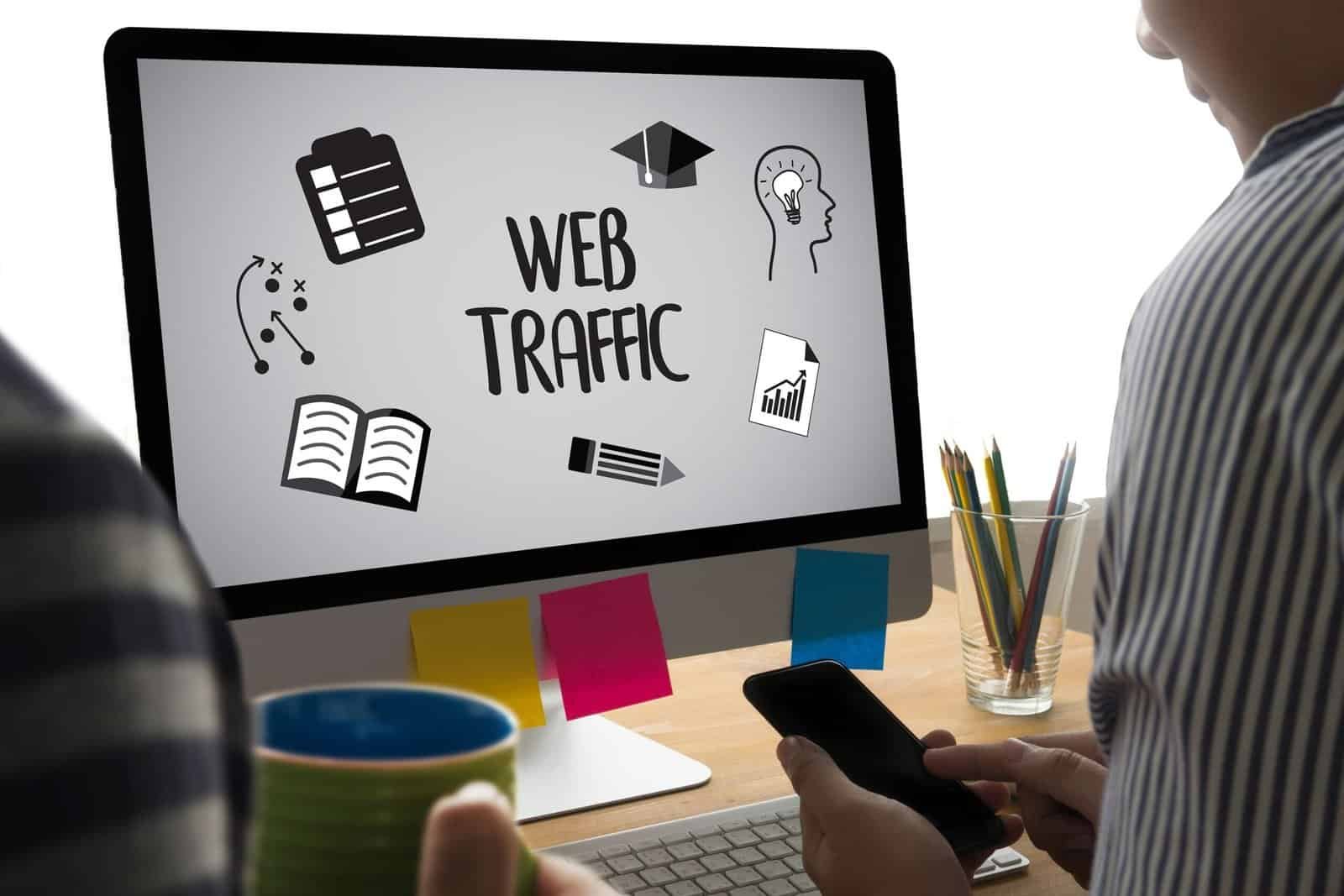 Desktop screen saying web traffic