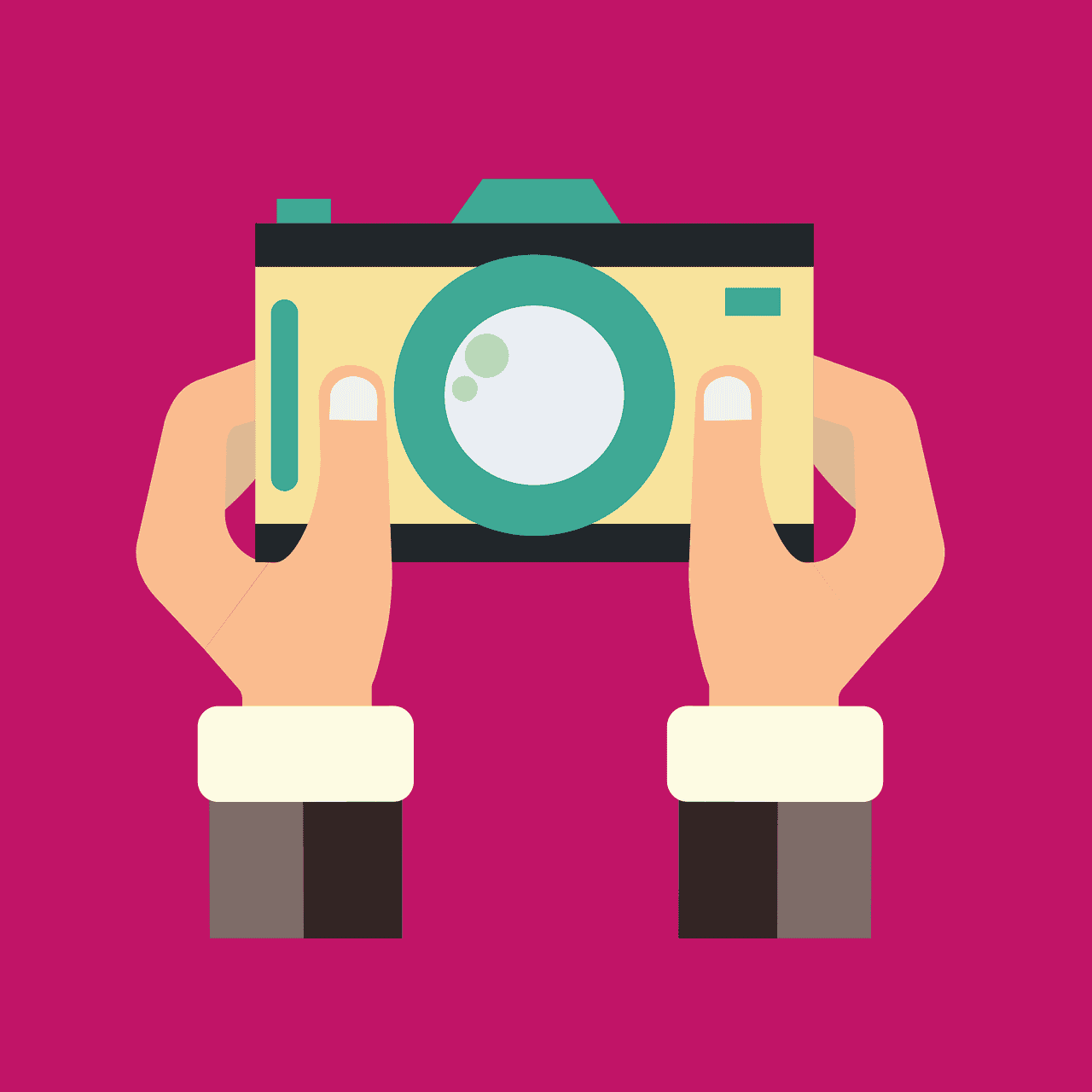 Hands holding a camera