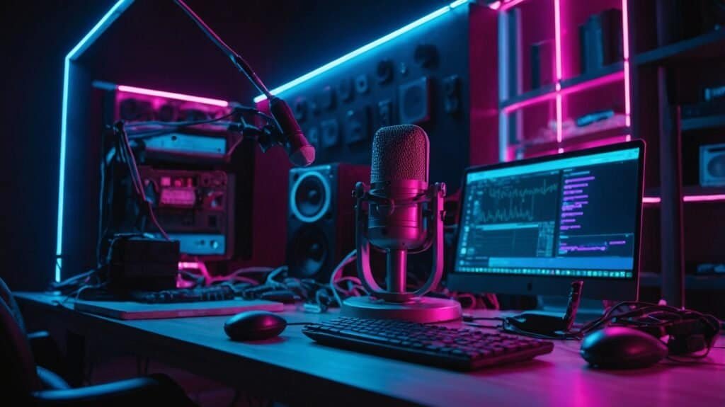 Neon lighted room to make online course
