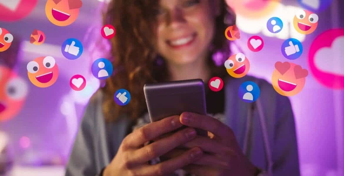 Woman with likes and followers