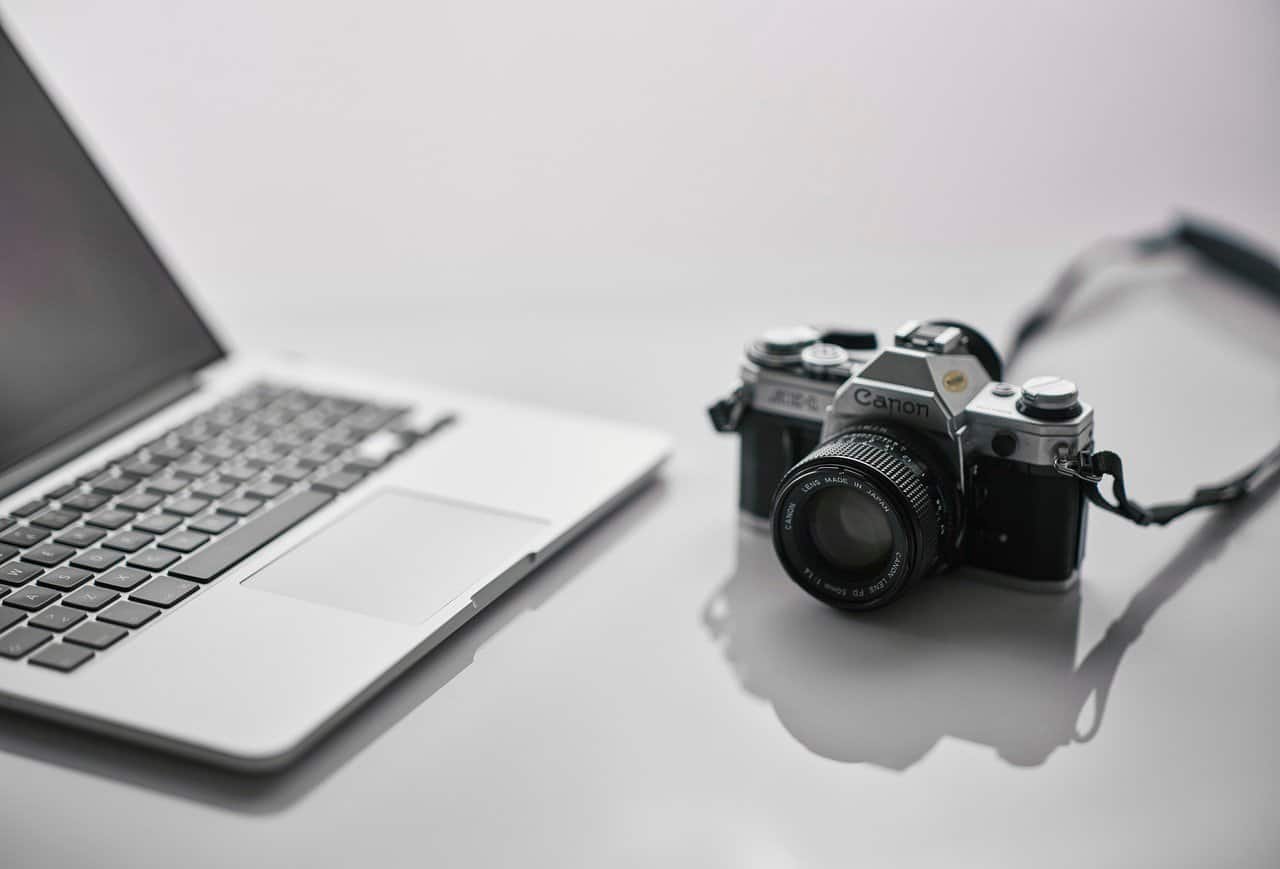 Laptop and camera