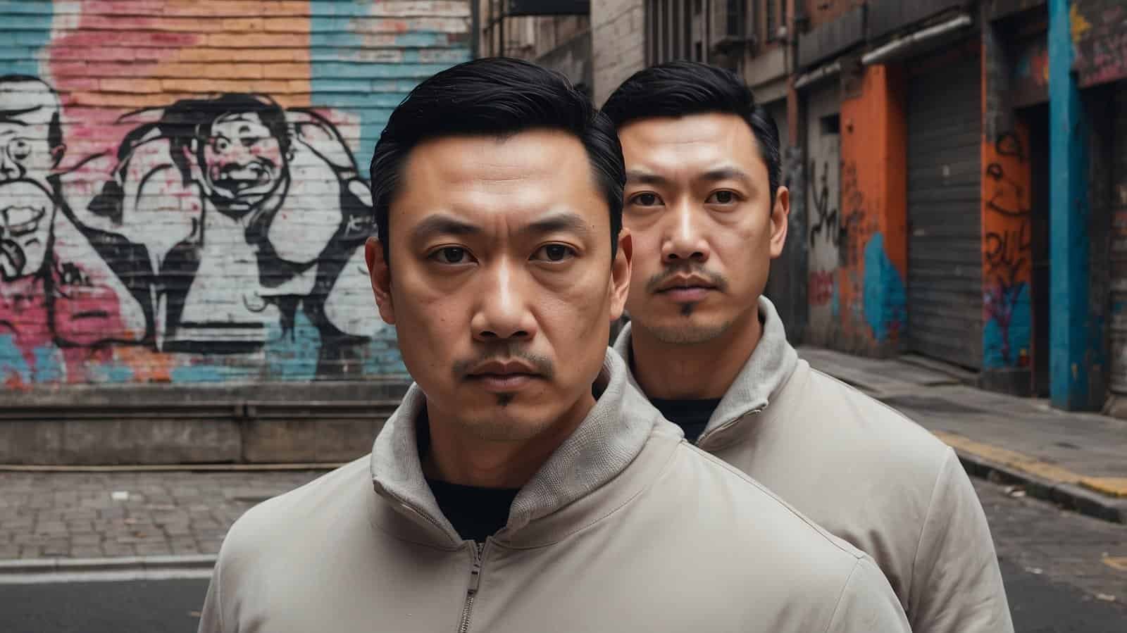 Man and clone with face swap