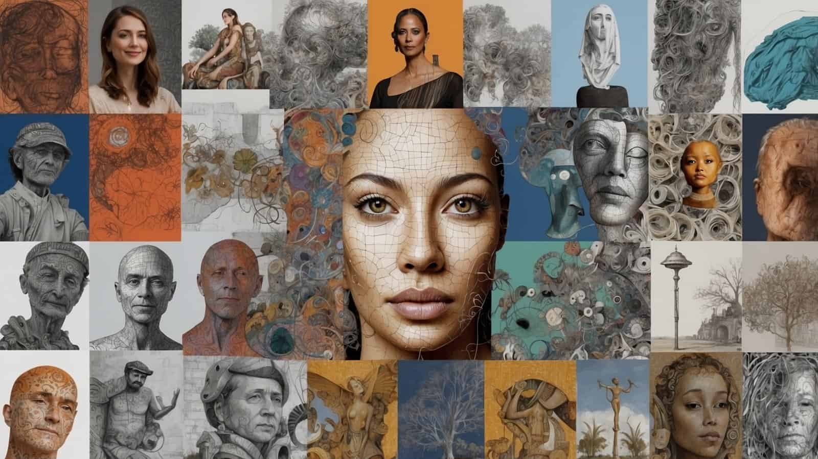 many images of AI faces 