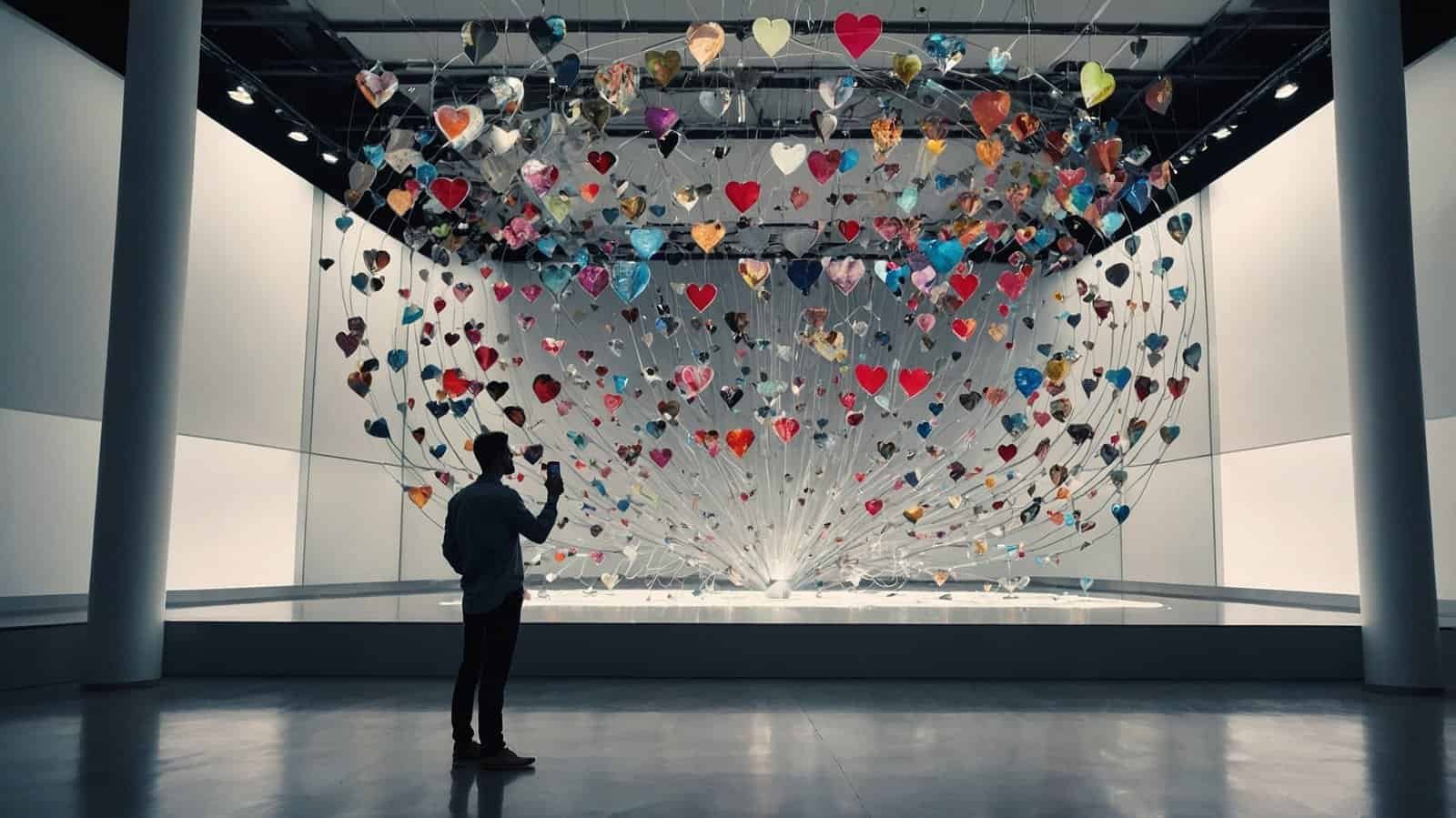 Lot of hearts in a museum